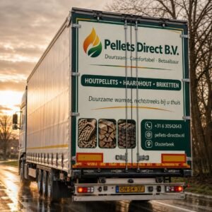 1 vrachtwagenlading van 24 pallets Agriselect Naaldhout (65×24) – totaal 1.560 zakken van 15 kg – gecertificeerd DIN ENplus A1.
