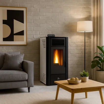 Sannover Pelletkachel Anita 11,6 Kw Wit - Afbeelding 2