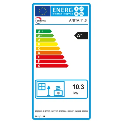Sannover Pelletkachel Anita 11,6 Kw Wit - Afbeelding 3
